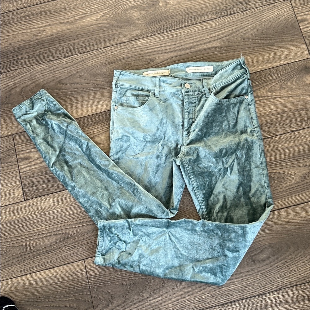 Pilcro Women's Teal velvet pants